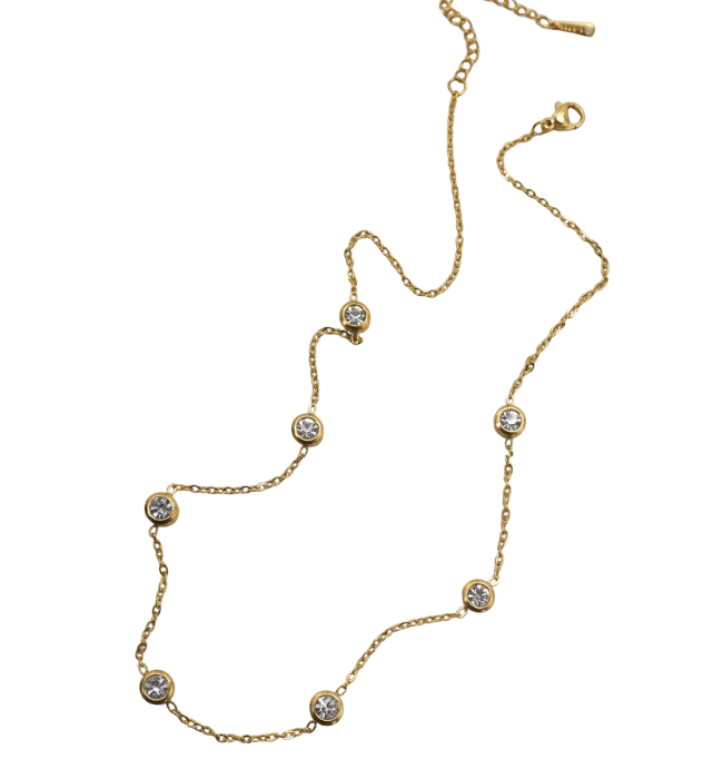 18k Stainless Steel Tarnish Free Rhinestone Neck