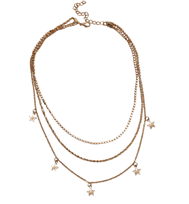 18K Star Pendants Necklace