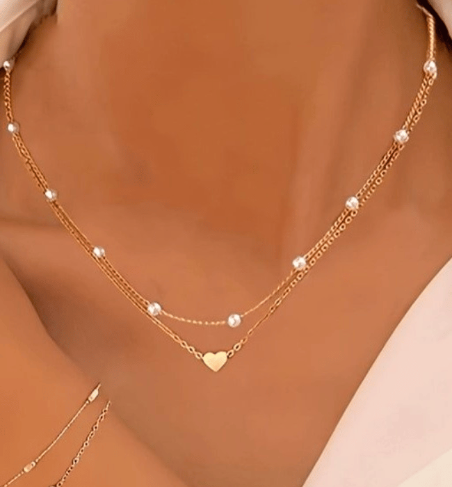 18K Pearl Chain Layered Necklace