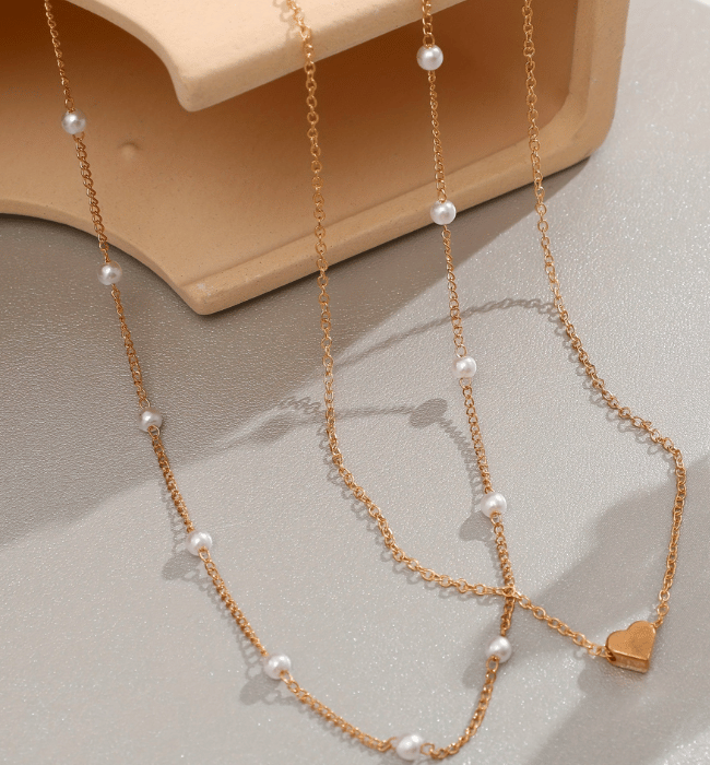 18K Pearl Chain Layered Necklace
