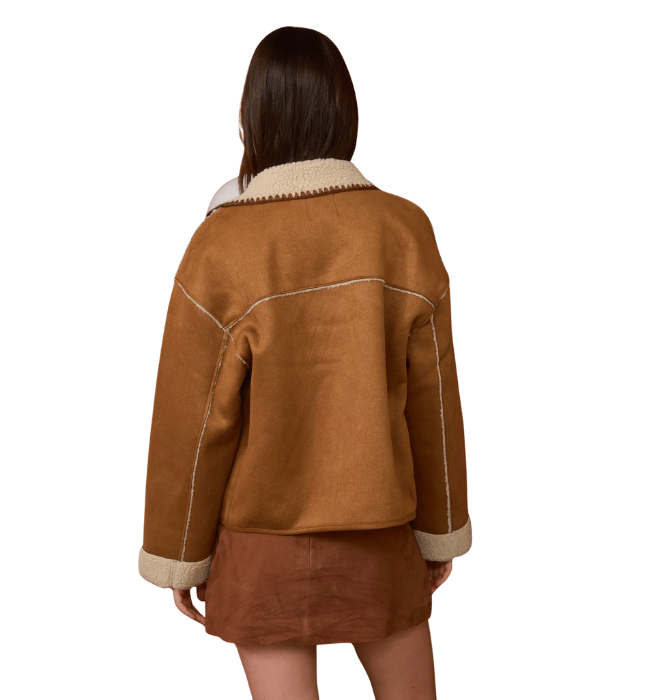 Bethany Faux Suede Toggle Button Coat