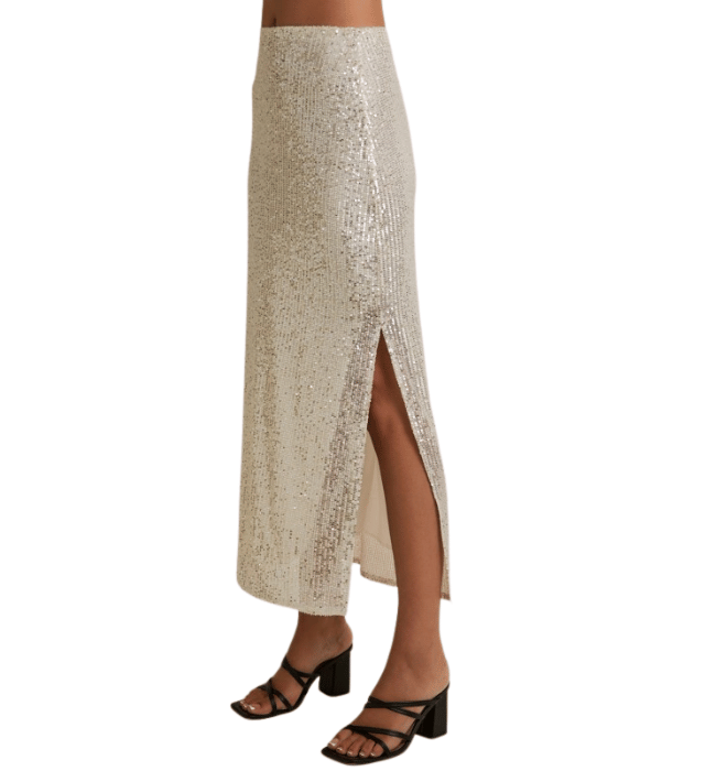 Silver Sequins Skirt
