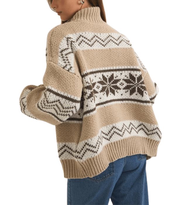 Brown Fair Isle Sweater Jacket