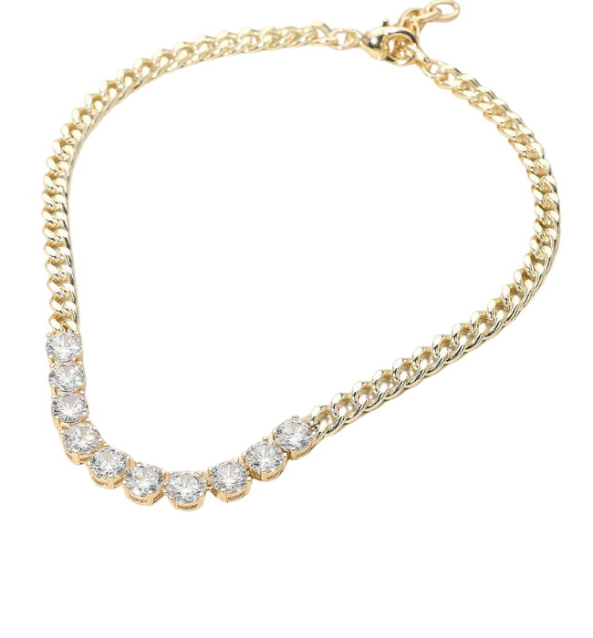 14k Gold Round-cut Solitaire Stone Necklace