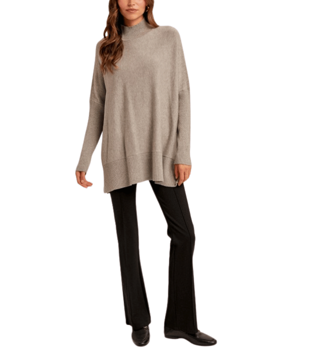 Vanie Mock Neck Tunic Sweater
