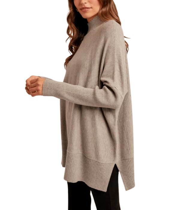 Vanie Mock Neck Tunic Sweater