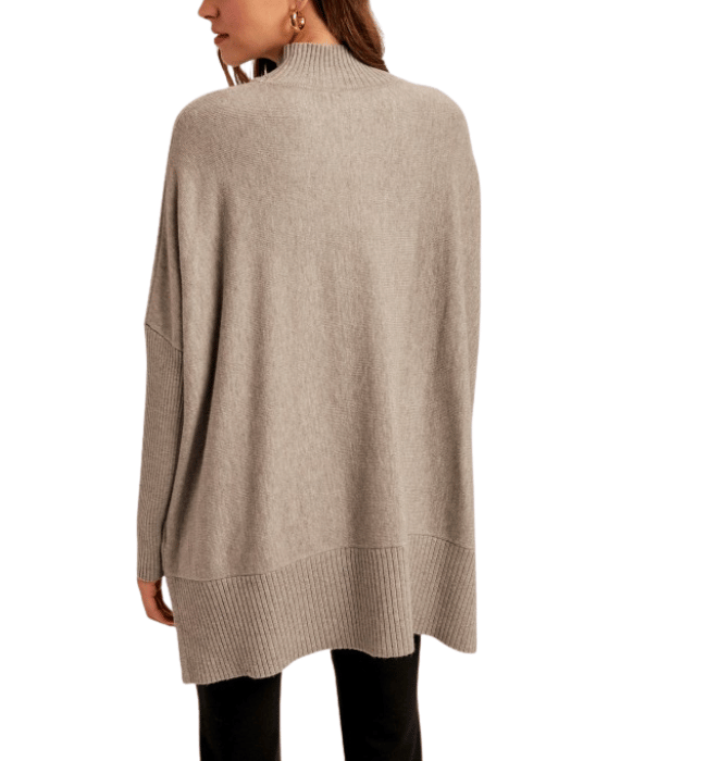 Vanie Mock Neck Tunic Sweater