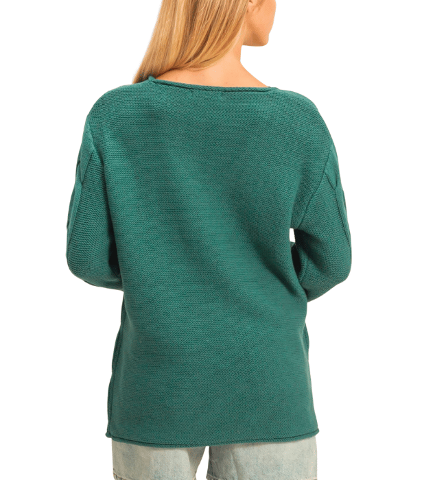 Cable V Neck Sweater