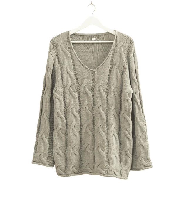 Cable V Neck Sweater