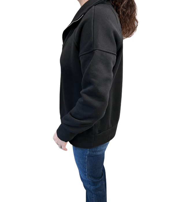 Stelle Black Zipper Front Pullover