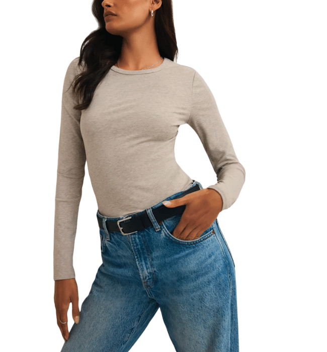 (Z SUPPLY) Second Skin Crew Long Sleeve Top