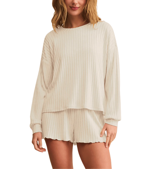 (Z SUPPLY) Daydream Silky Rib Long Sleeve Top