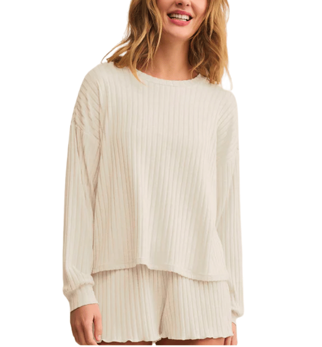 (Z SUPPLY) Daydream Silky Rib Long Sleeve Top