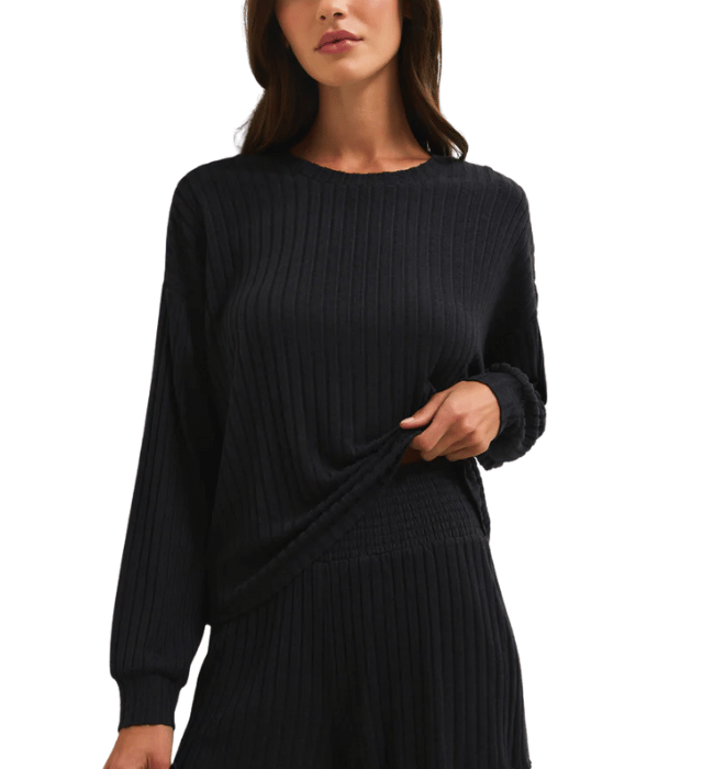 (Z SUPPLY) Daydream Silky Rib Long Sleeve Top