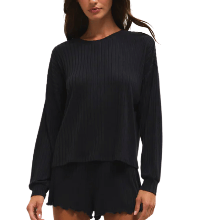 (Z SUPPLY) Daydream Silky Rib Long Sleeve Top