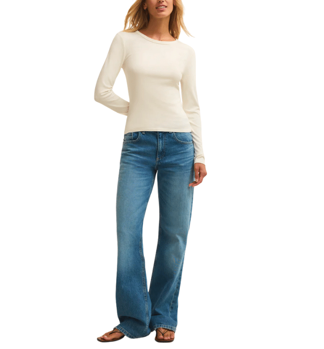 (Z SUPPLY) Second Skin Crew Long Sleeve Top