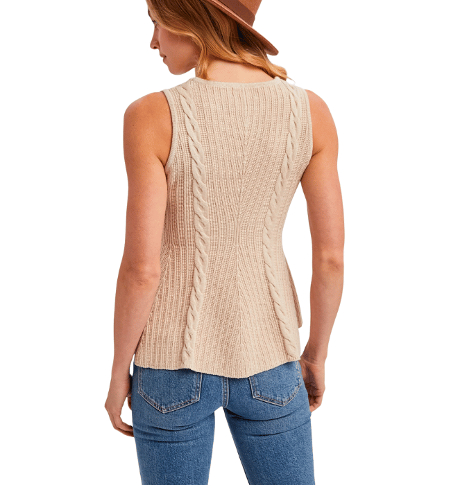 Cari Cable Knit Peplum Top