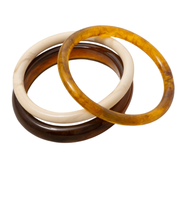 Three Piece Chunky Resin Bangle Bracelet Set