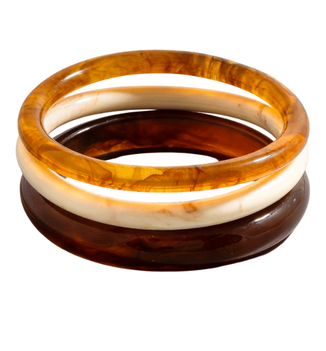 Three Piece Chunky Resin Bangle Bracelet Set