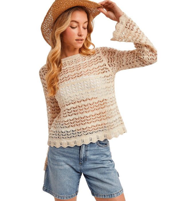 Skarlett Scalloped Pointelle Sweater
