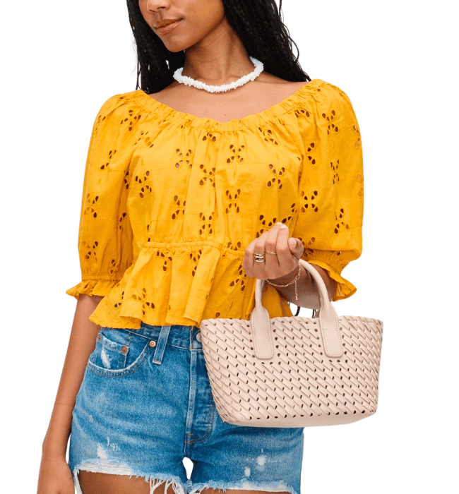 Paisley Woven Crossbody Tote