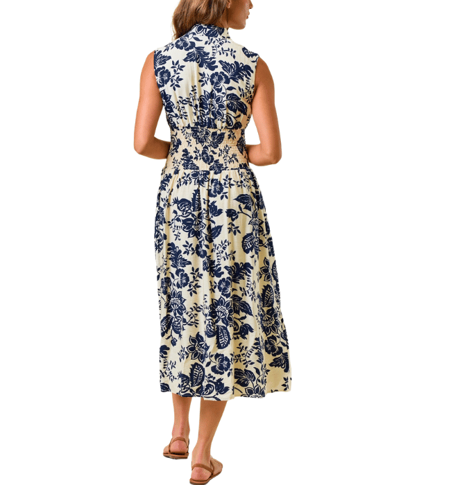 Paisley V-Neck Midi Dress