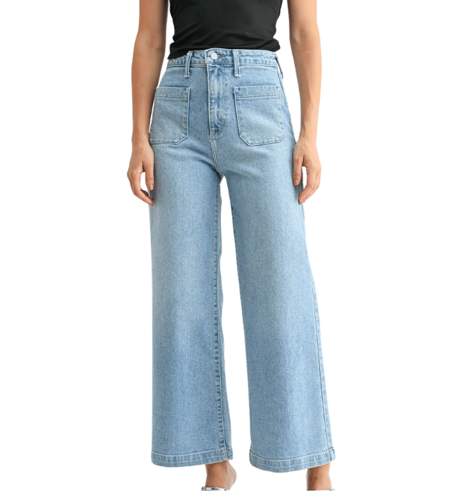 Trinity Patch Pocket Wide Leg Jeans