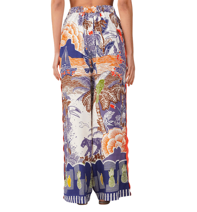 Taste of Blue Tropics Flared Pants