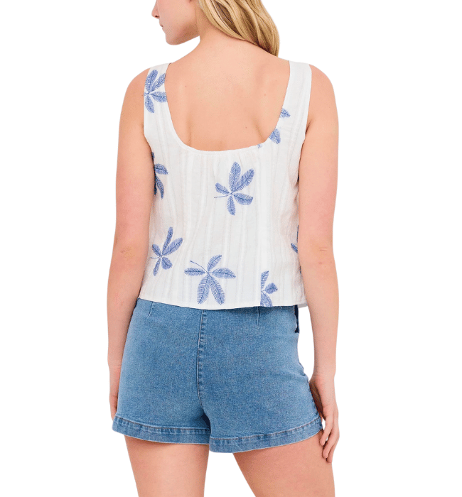 Blue Palm Top