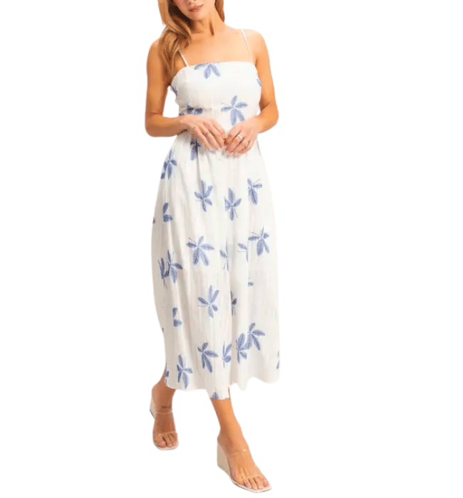 Blue Palm Dress