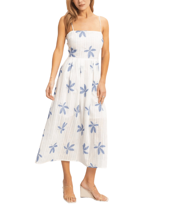 Blue Palm Dress