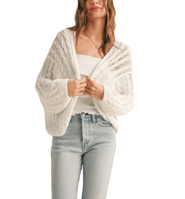 Lidia Light Weight Cable Knitted Cardigan