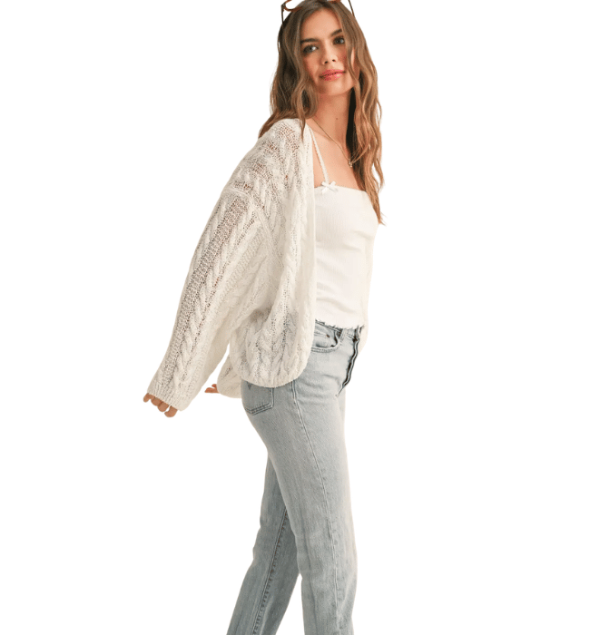Lidia Light Weight Cable Knitted Cardigan