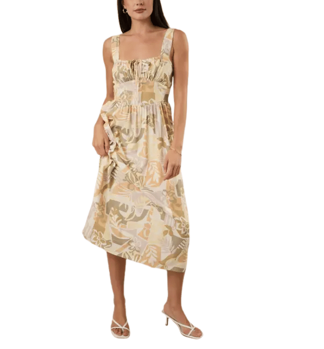 Bren Tropical Midi Dress