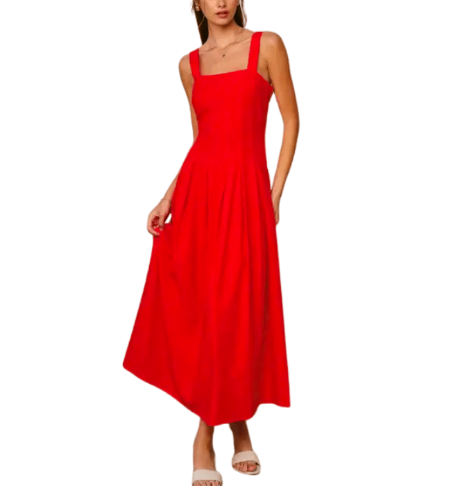 Red Linen Dress