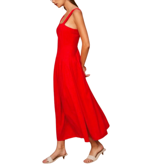 Red Linen Dress