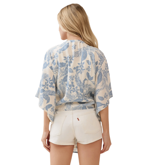 Blue Palm Kimono Cardigan