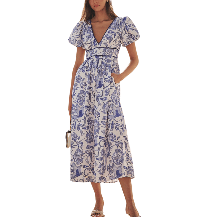 Jaylene Pleated Maxi Dress Virda Flora