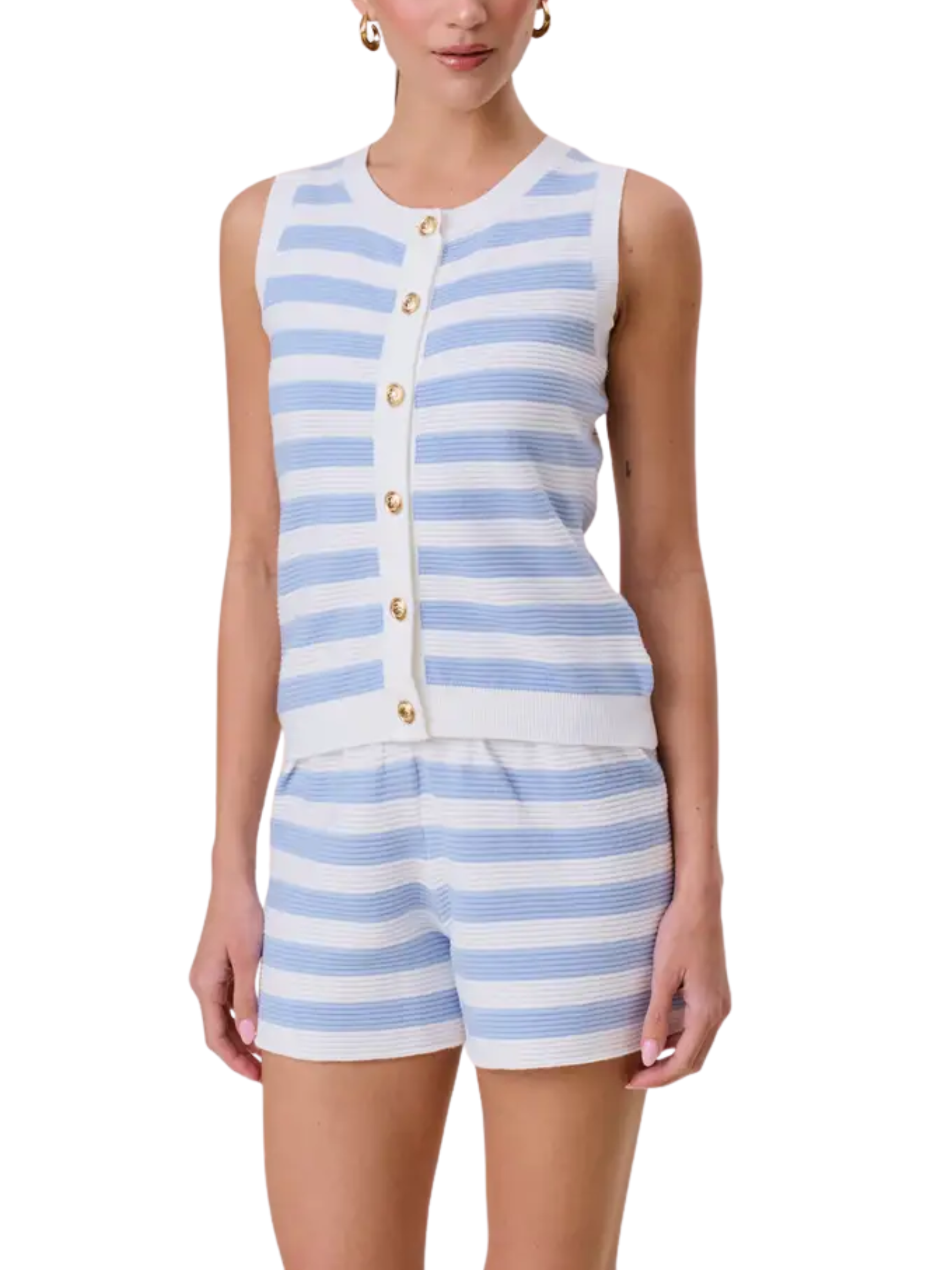 Adaleigh Striped Button Top