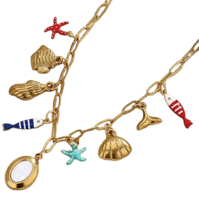 18K Stainless Steel Tarnish Free Fish Necklace