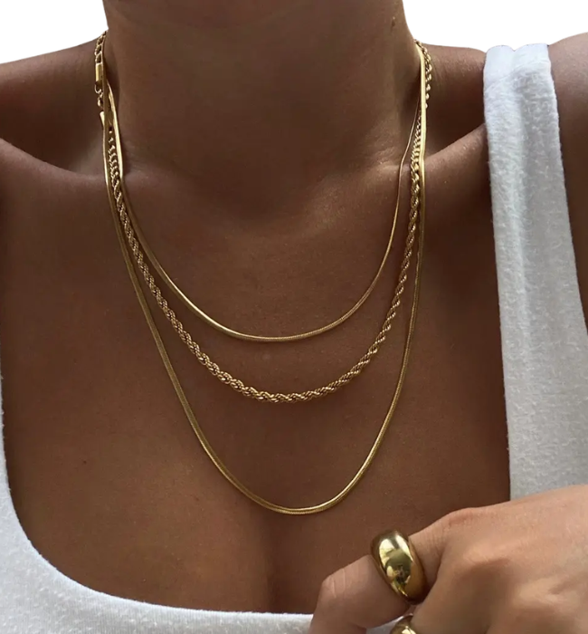 18K Stainless Steel Tarnish Free Layered Necklace