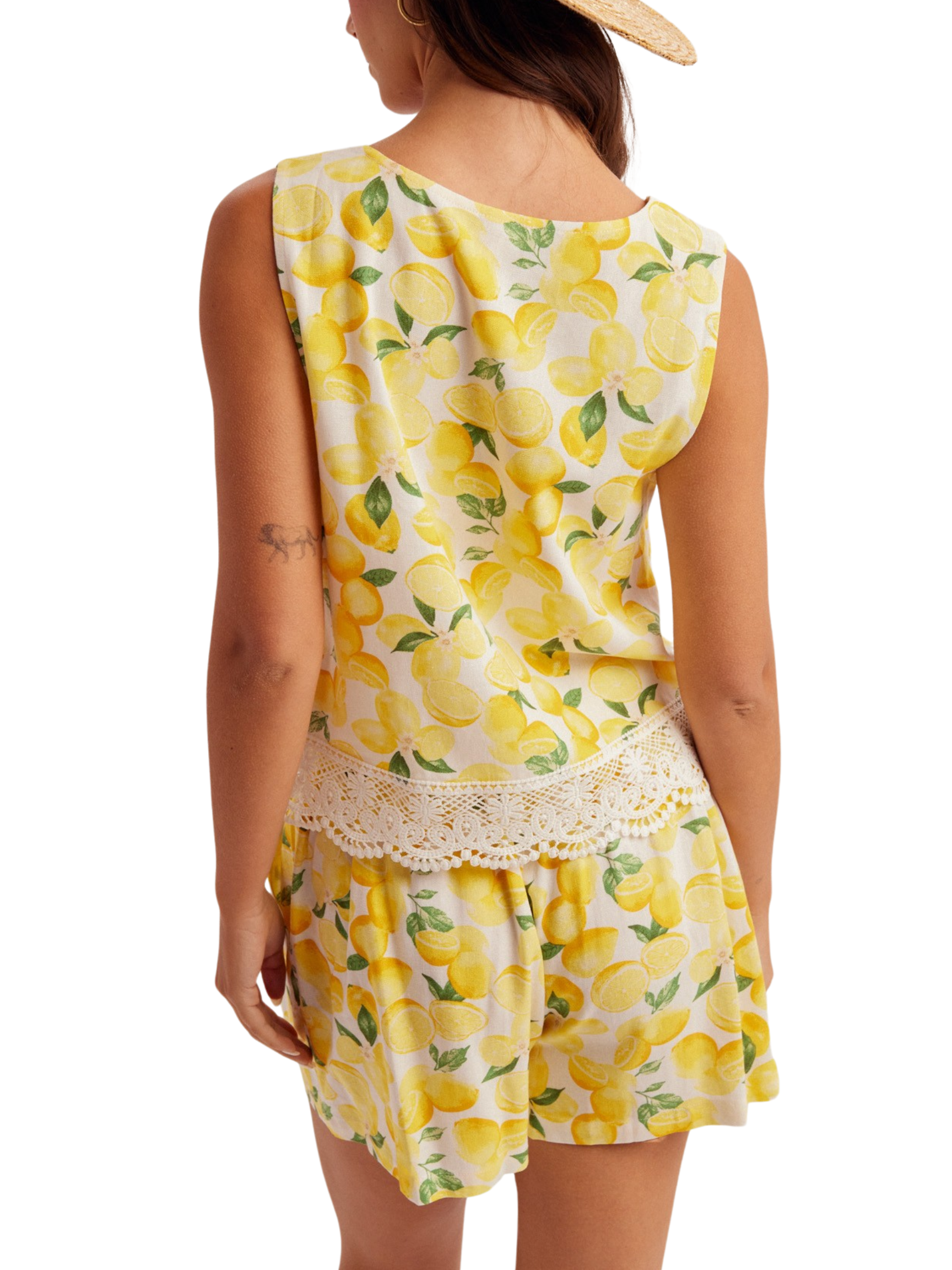 Solara Lemon Print Top