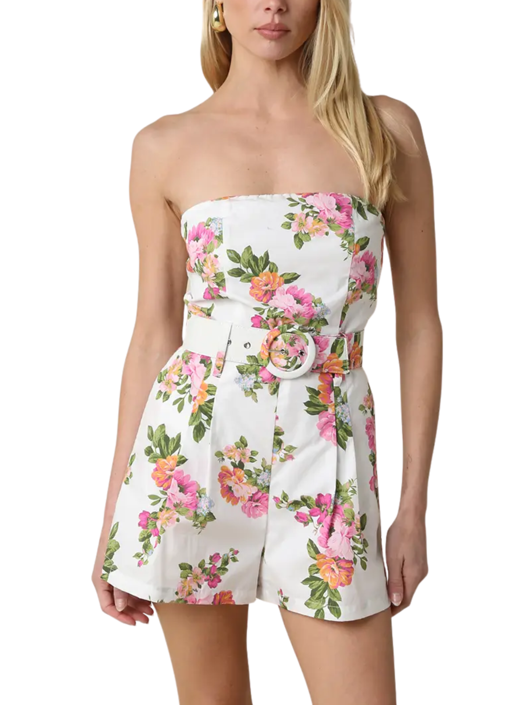 Heidi Strapless Floral Romper