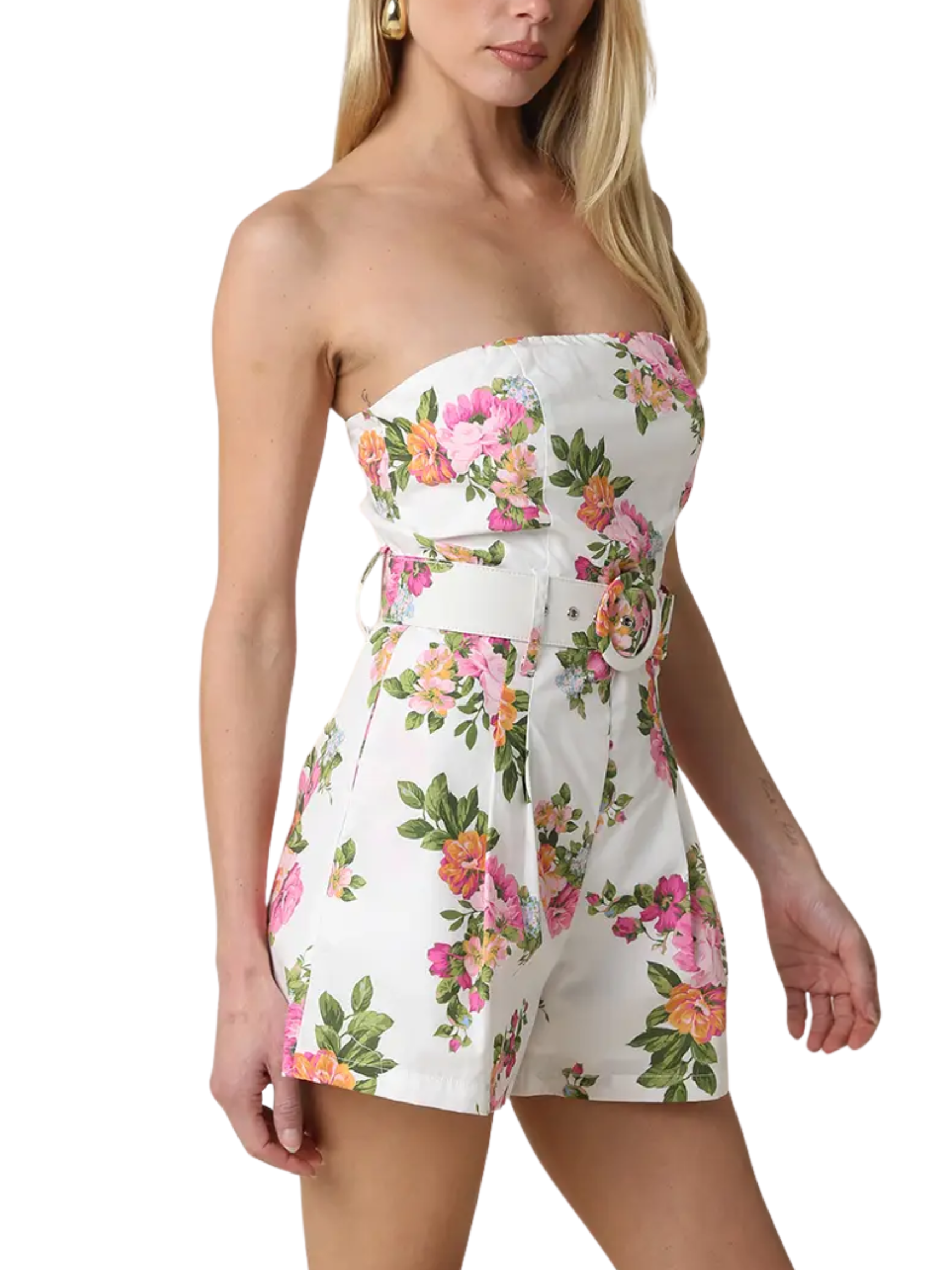 Heidi Strapless Floral Romper