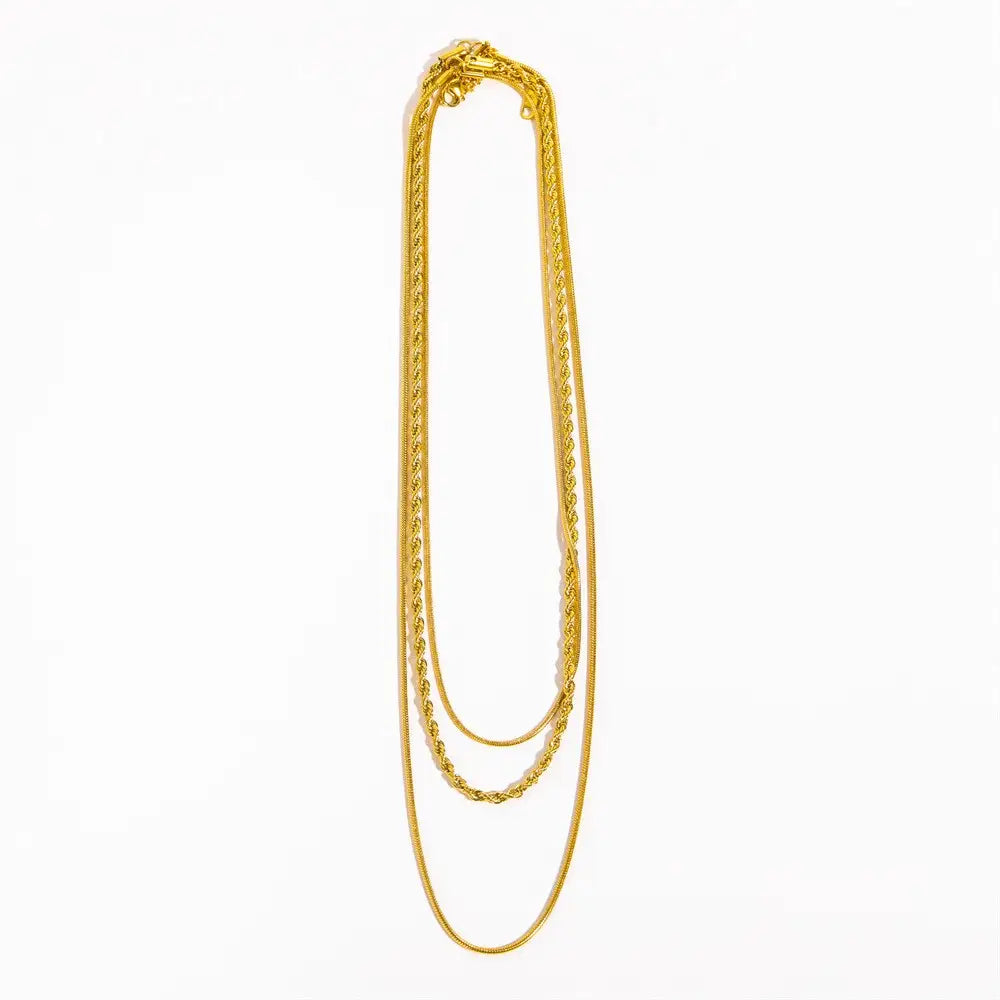 18K Stainless Steel Tarnish Free Layered Necklace
