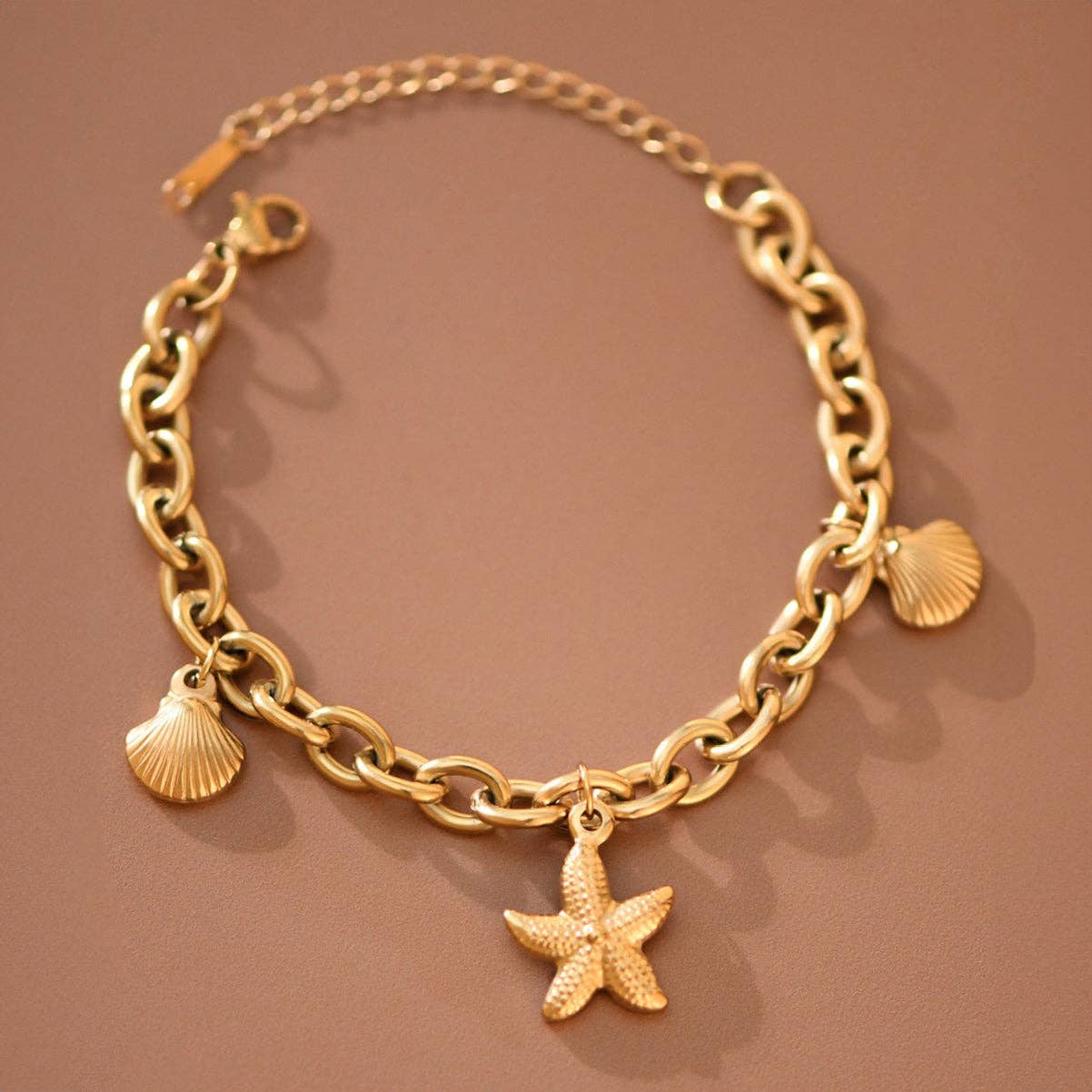 18K Gold PVD Plated Waterproof Stainless Steel Chain Bracelet