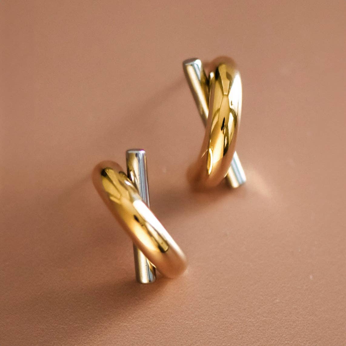18K Gold PVD Plated Waterproof Stainless Steel Stud Earrings