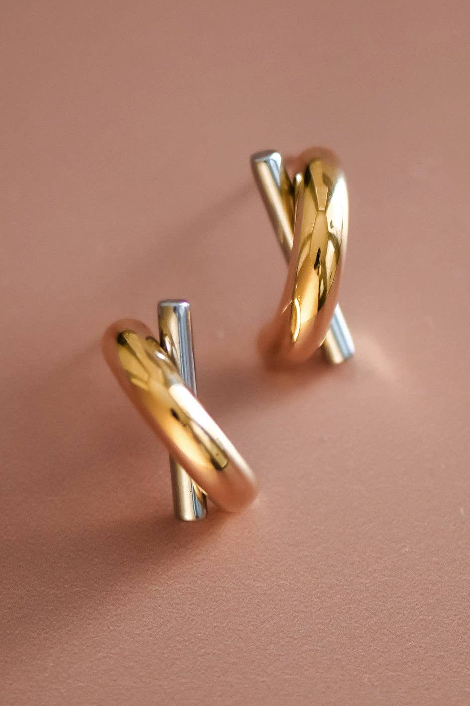 18K Gold PVD Plated Waterproof Stainless Steel Stud Earrings