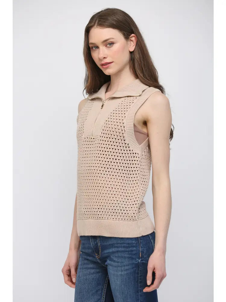 Mira Half Zip Knit Sweater