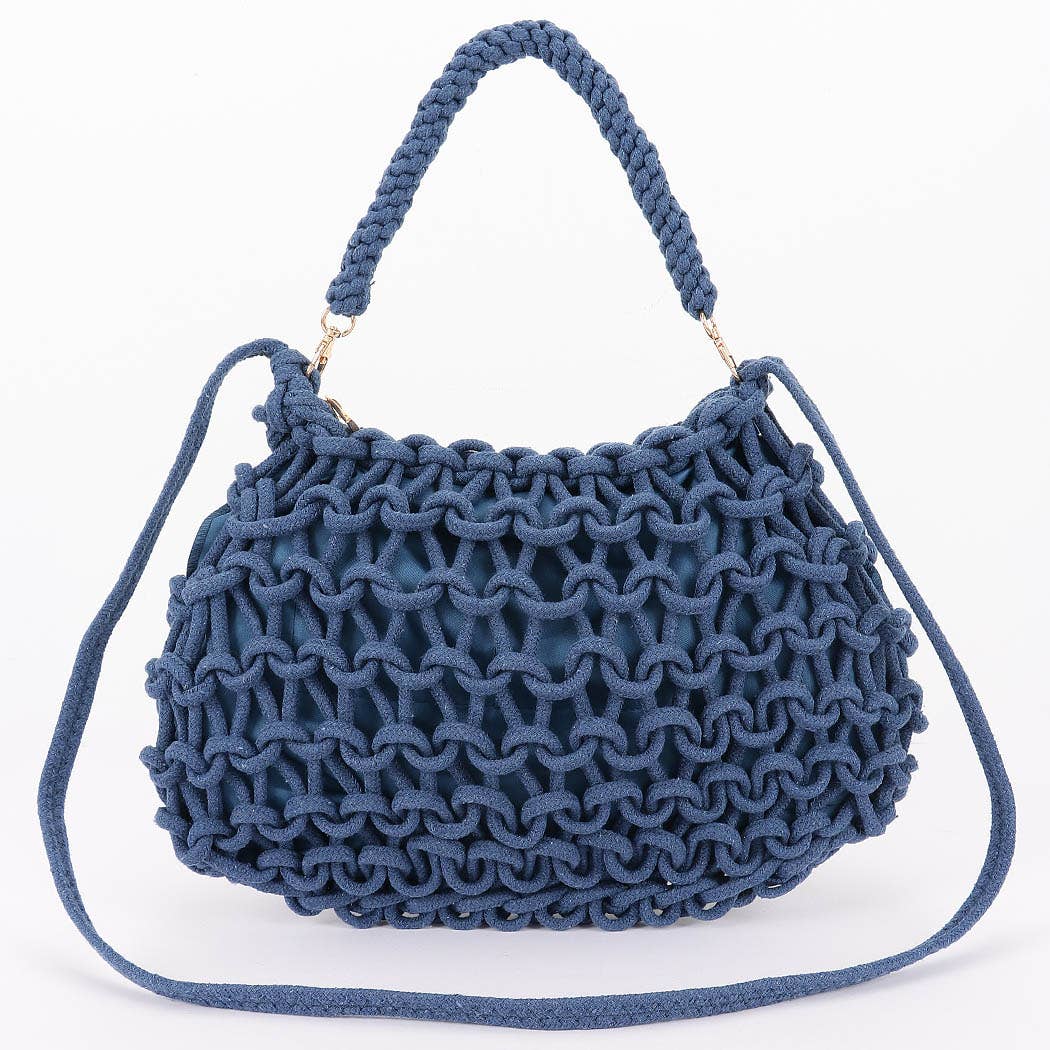 Cotton Braided Hobo Bag